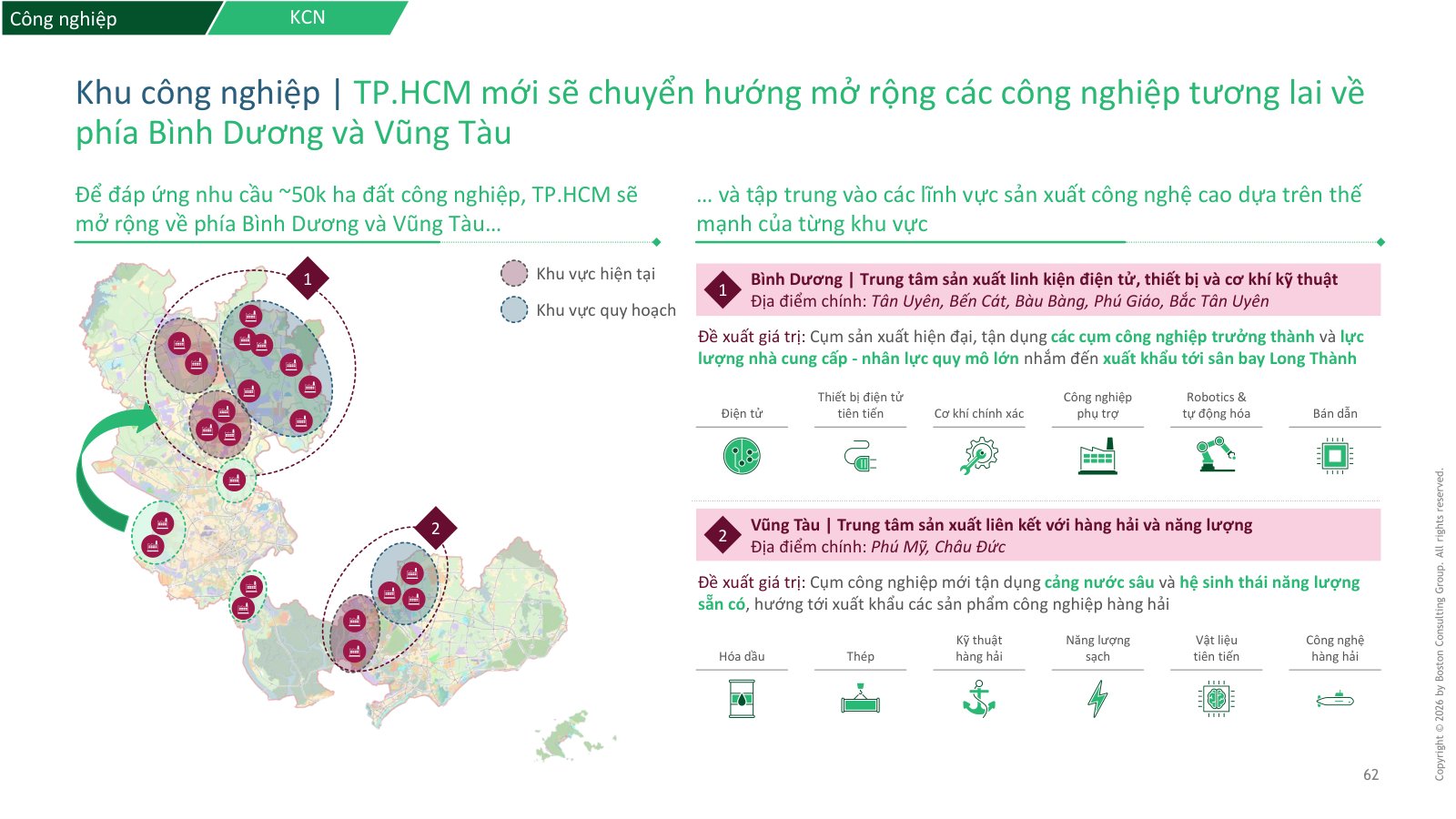 Hướng mở rộng khu công nghiệp TP.HCM về Bình Dương cũ và Vũng Tàu